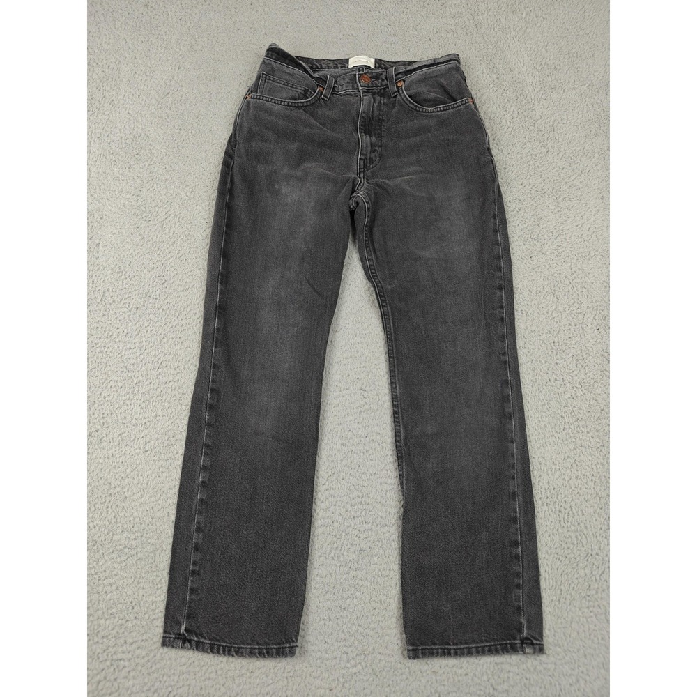 DÔEN Jeans Womens 26 Gray Charcoal Wash High Rise Straight Cotton Denim USA